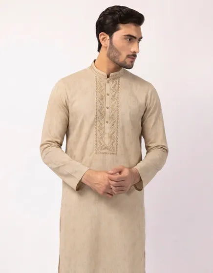DULL GOLD FORMAL KURTA | FESTIVE '26 | JUNAID JAMSHED MENSWEAR