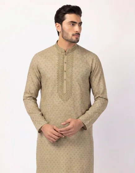 DULL GOLD FORMAL KURTA | FESTIVE '26 | JUNAID JAMSHED MENSWEAR