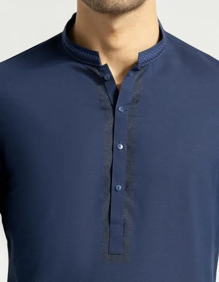 NAVY BLUE FORMAL KAMEEZ SHALWAR | FESTIVE '26 | JUNAID JAMSHED MENSWEAR