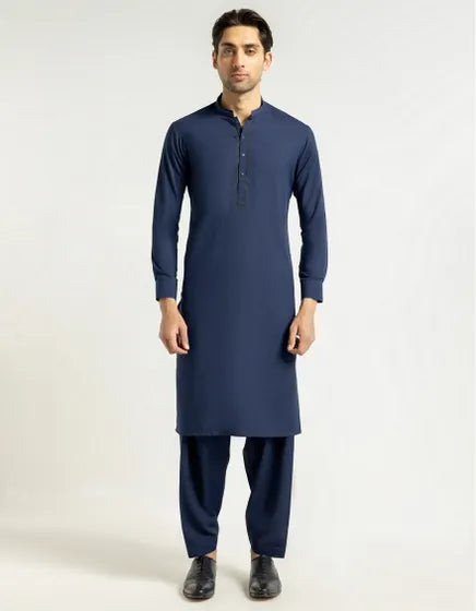 NAVY BLUE FORMAL KAMEEZ SHALWAR | FESTIVE '26 | JUNAID JAMSHED MENSWEAR