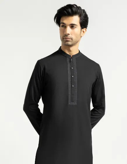 BLACK FORMAL KURTA | FESTIVE '26 | JUNAID JAMSHED MENSWEAR