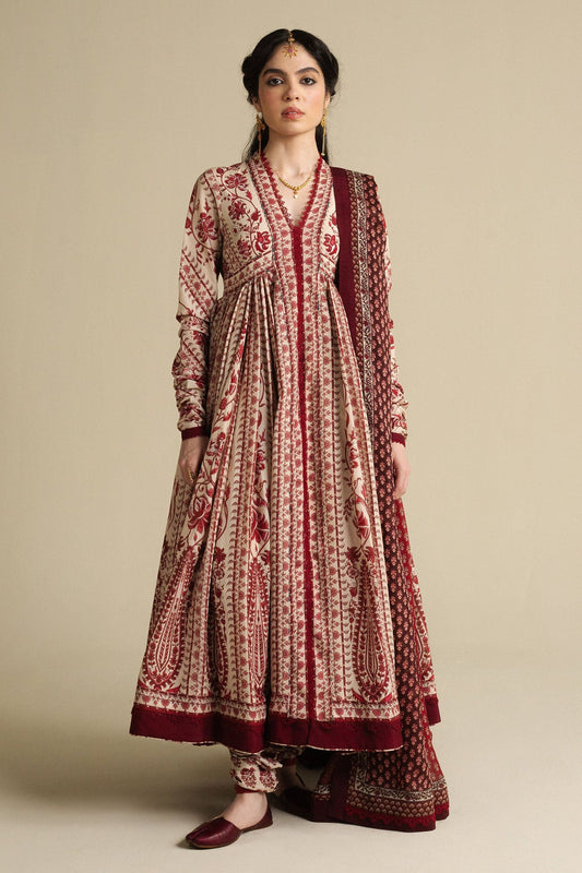 KASHMIRI-D1 | Zara Shahjahan Unstitched Anarkali’25