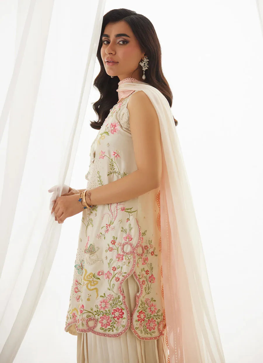 Anouk Ivory Shirt And Dupatta | LUXE PRET' 25 | FARAH TALIB AZIZ