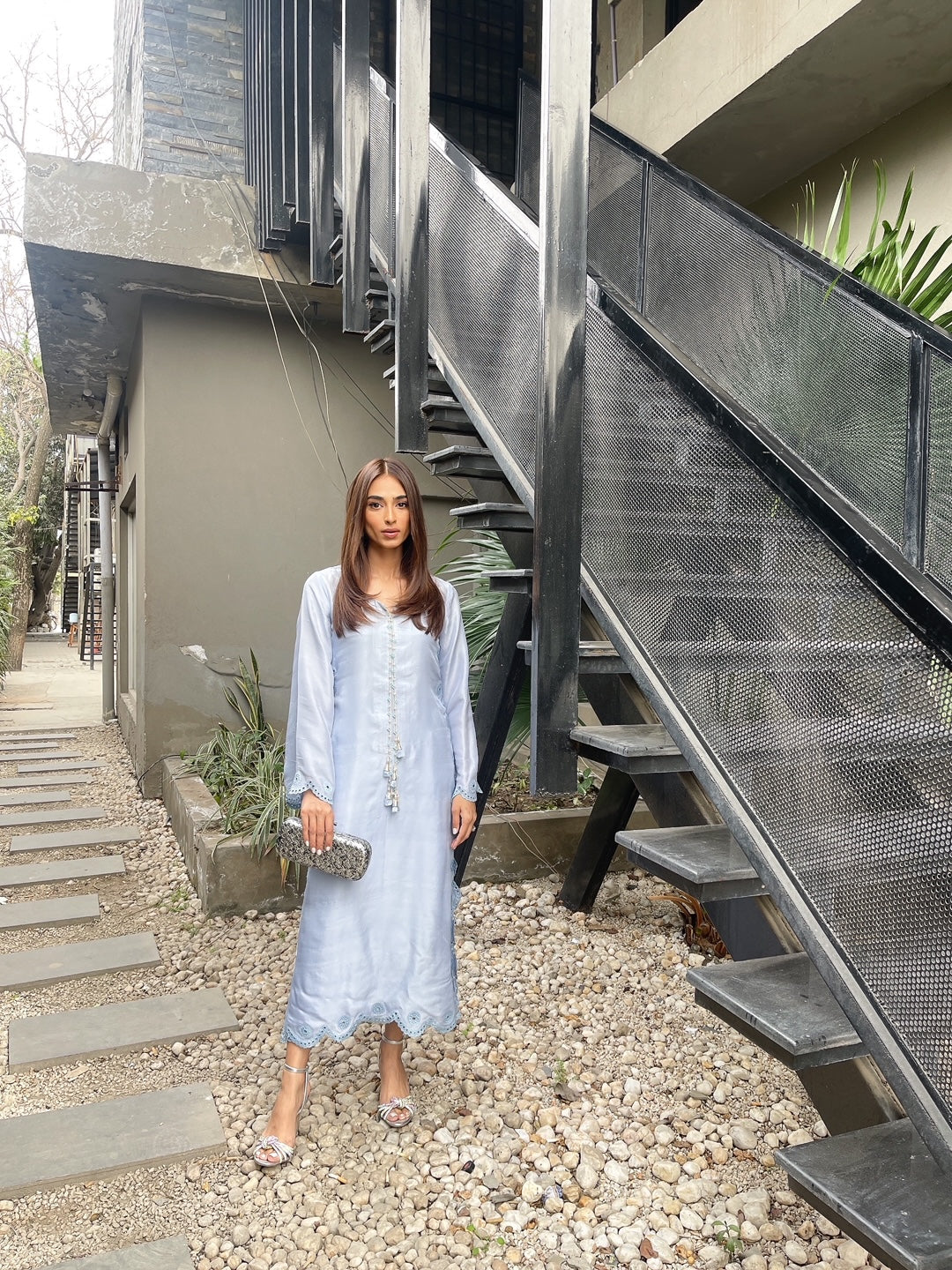 Pastel Blue Cutwork | Saher & Benish