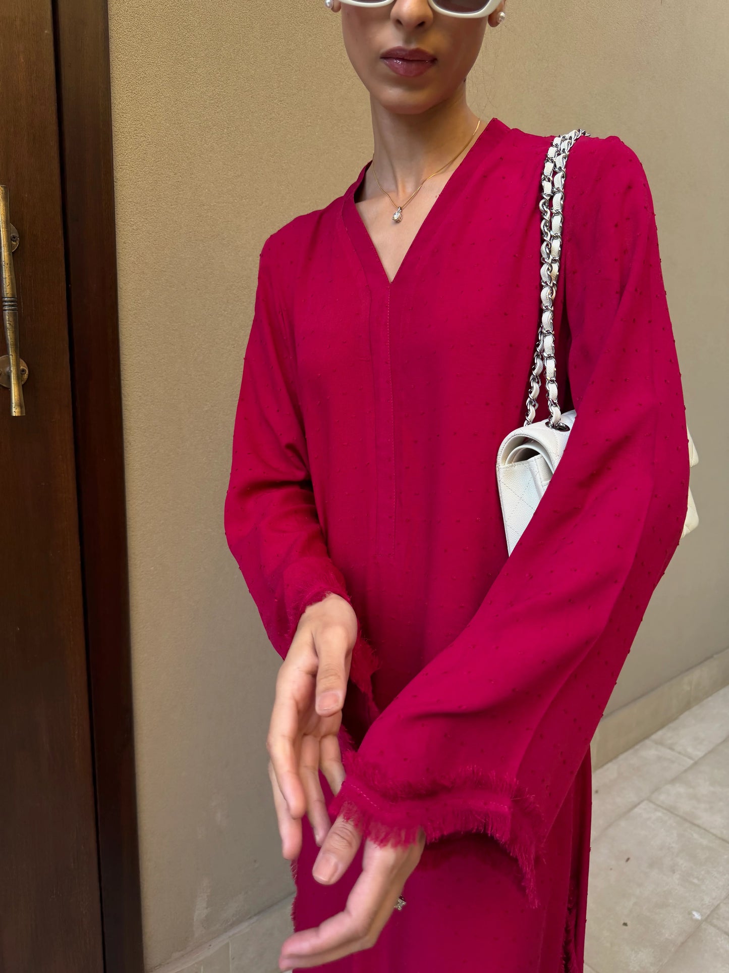 BERRY RED SWISS VOILE SABLE SET | Sak Atelier