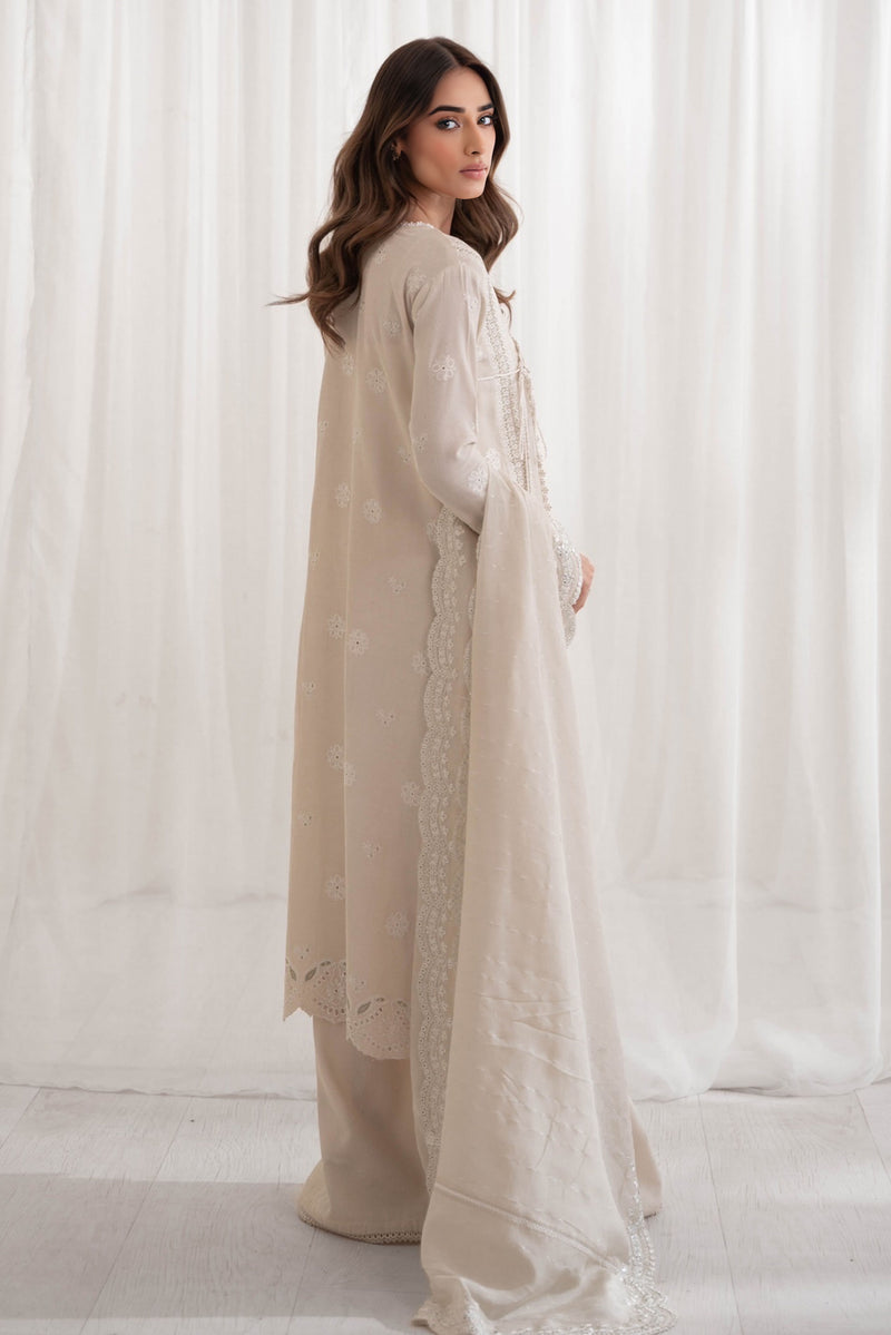 IVORY PISHWAS SET \ Three PIECE SET NPA2-24413| Zaib