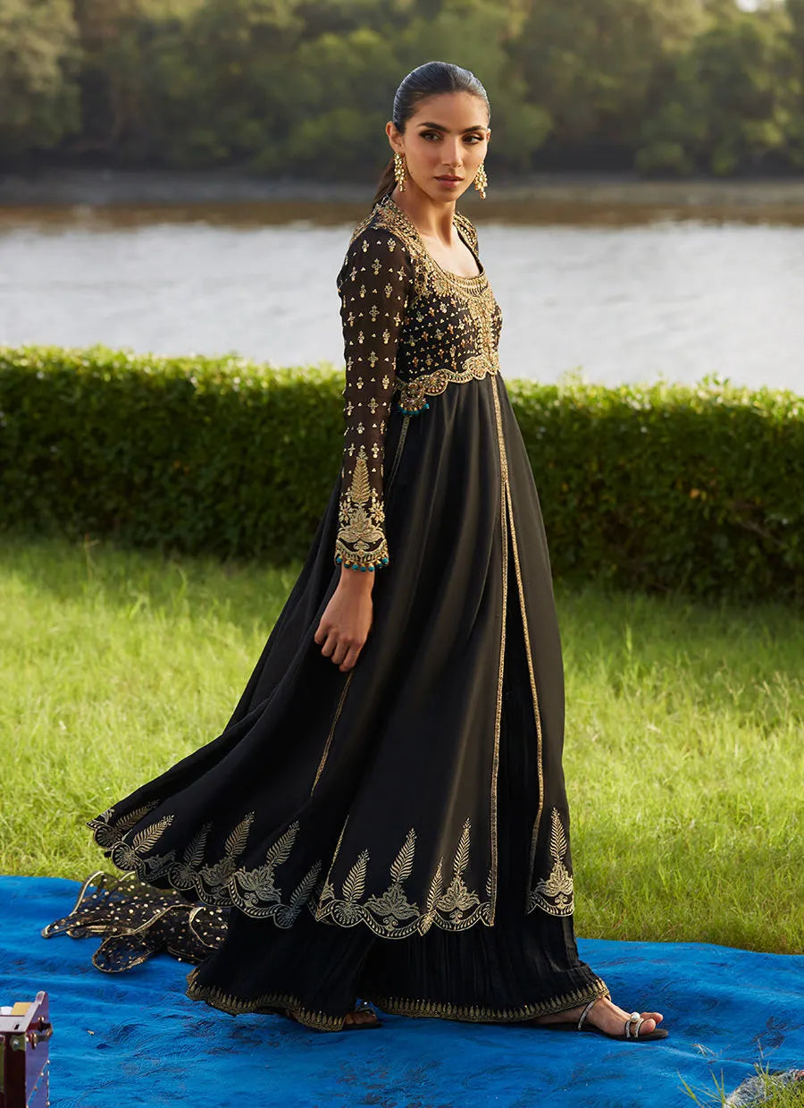 Mehzar Black Kalidaar And Dupatta | Mayna Festive Luxe Pret '25 | FARAH TALIB AZIZ