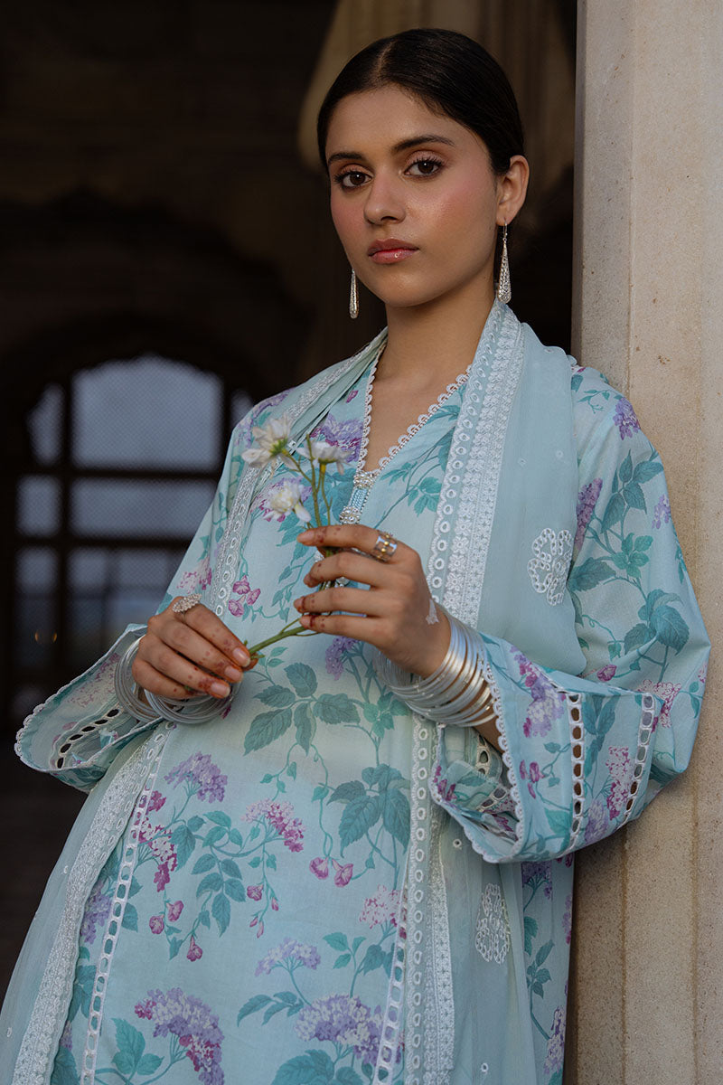 MINT GLAMOUR-3PC PRINTED LAWN SUIT | Cross Stitch