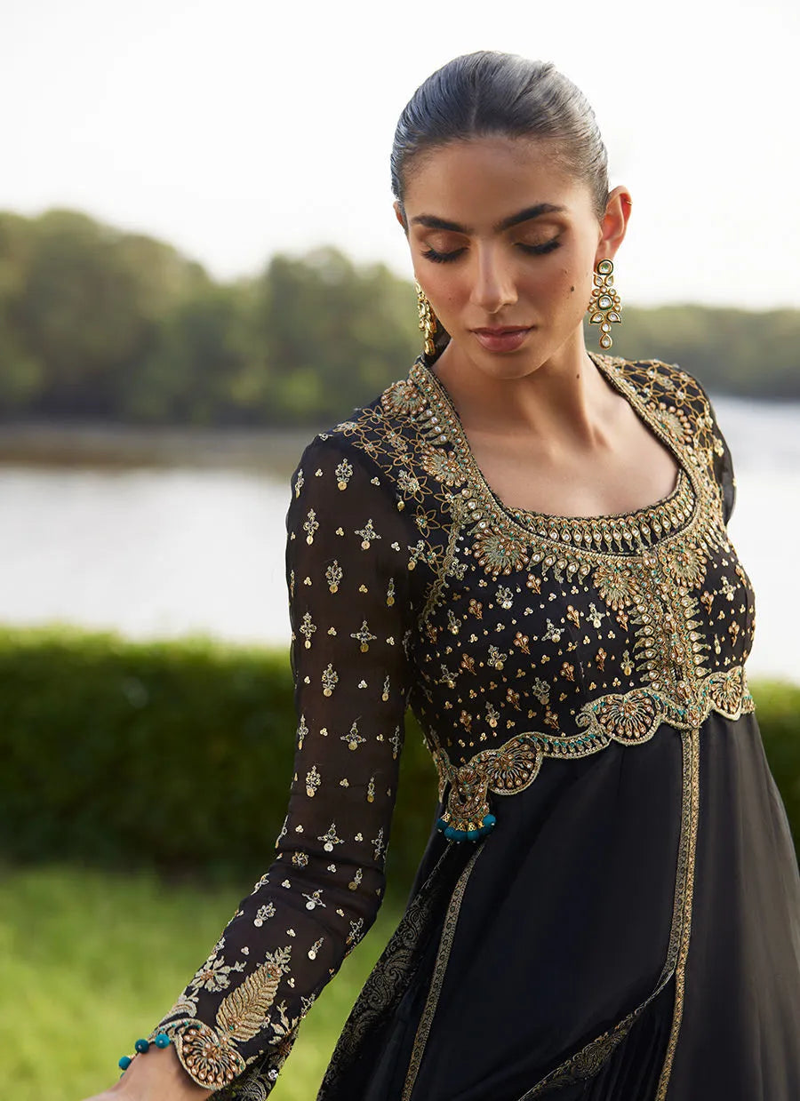 Mehzar Black Kalidaar And Dupatta | Mayna Festive Luxe Pret '25 | FARAH TALIB AZIZ
