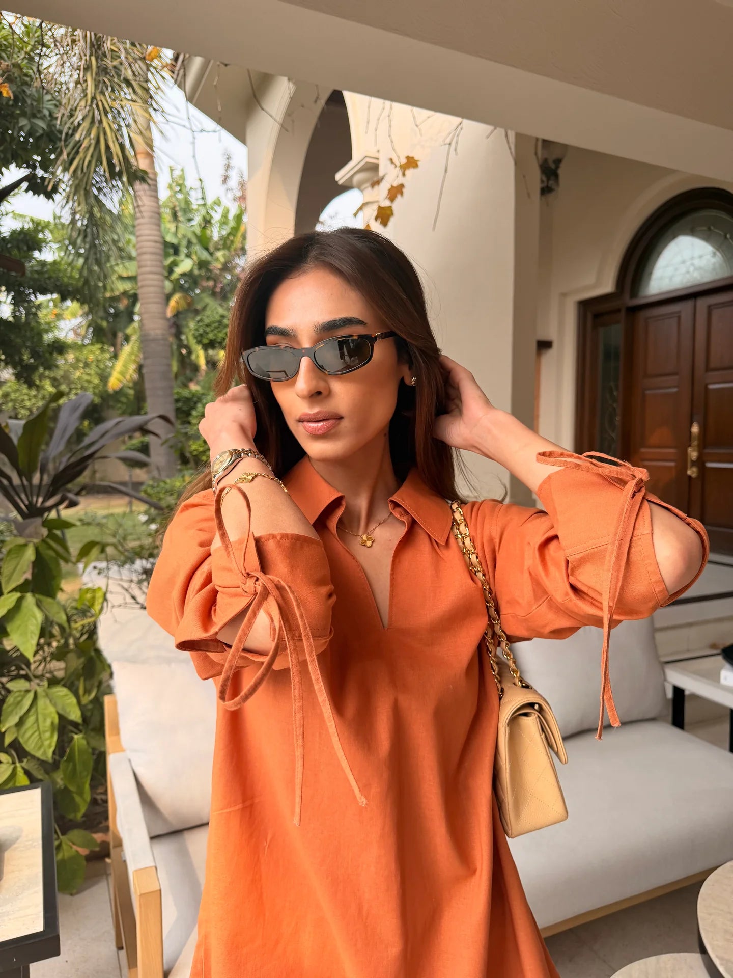 Tangerine Bow Set | Sak Atelier