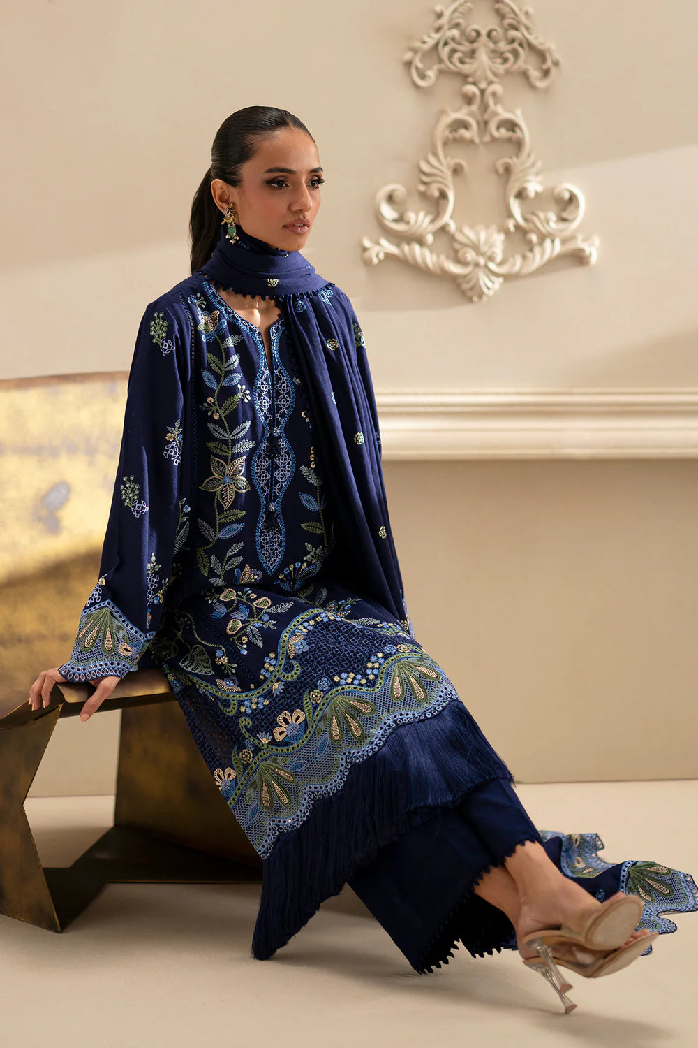 DEEP BLUE | E0789/203/620 | Unstitched Winter '25 | Ethnc