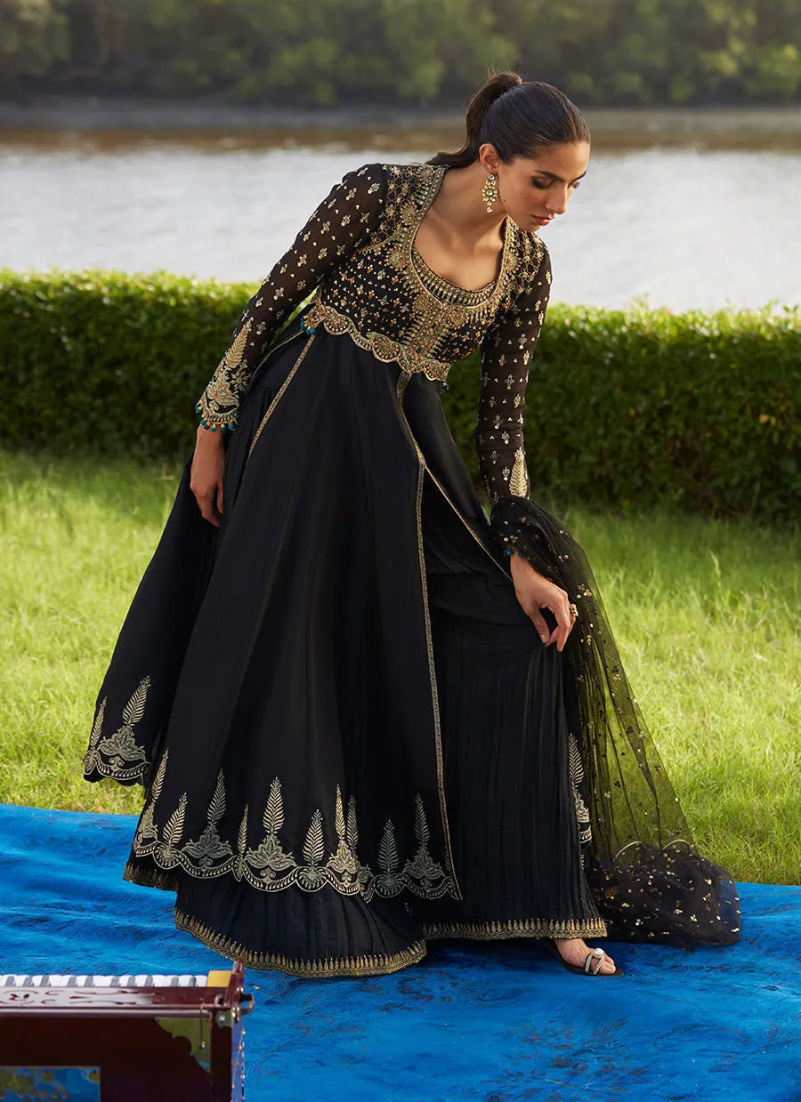 Mehzar Black Kalidaar And Dupatta | Mayna Festive Luxe Pret '25 | FARAH TALIB AZIZ