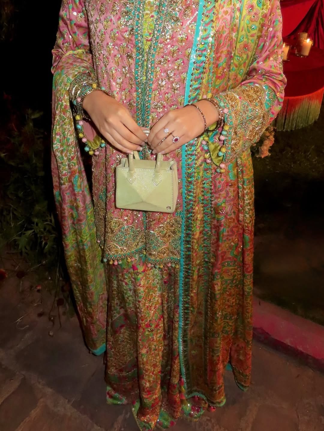 Arooba in Shae Blockprinted Dhaka and Short Jacket | FARAH TALIB AZIZ