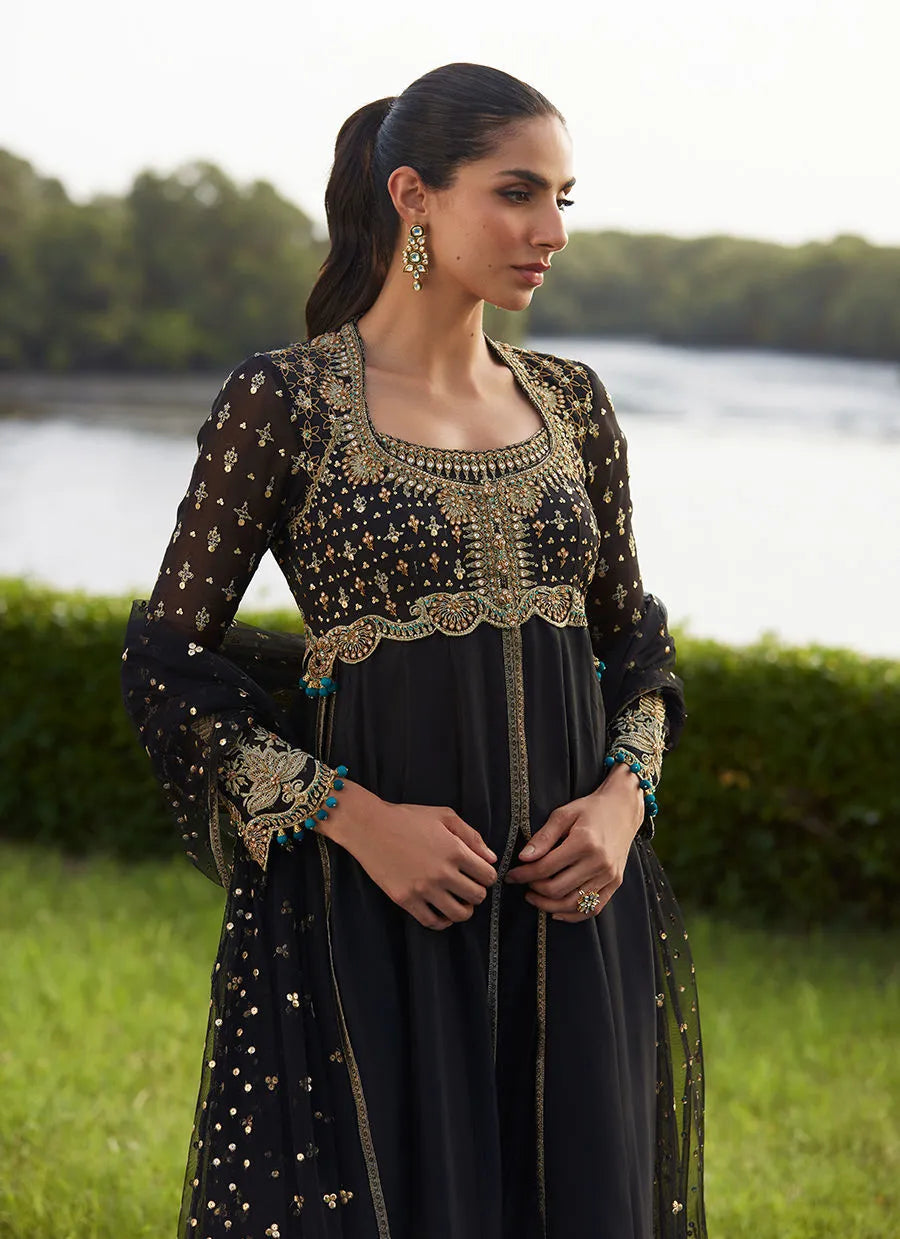 Mehzar Black Kalidaar And Dupatta | Mayna Festive Luxe Pret '25 | FARAH TALIB AZIZ