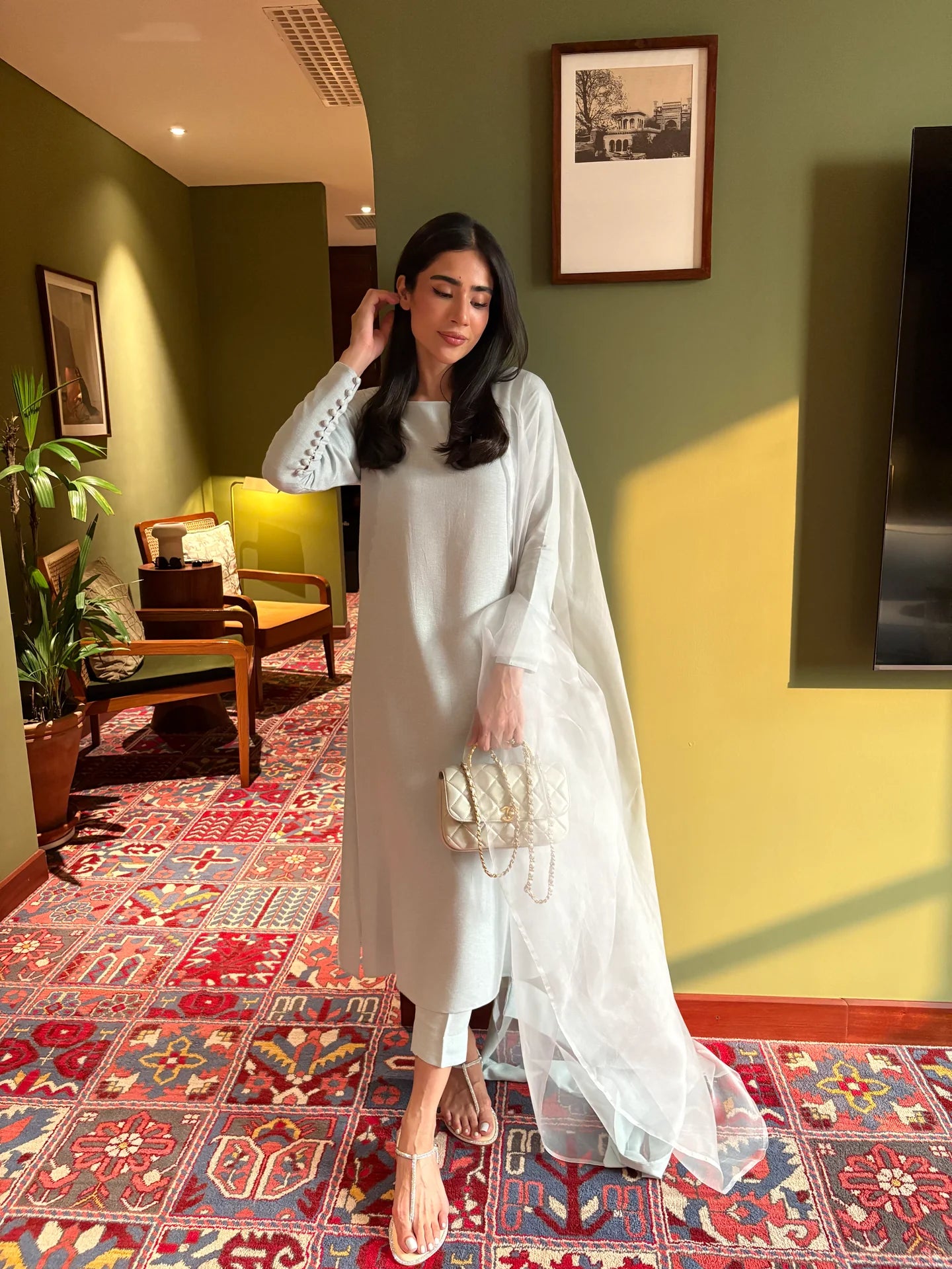 Muted Grey-Blue Buttoned Set | Sak Atelier