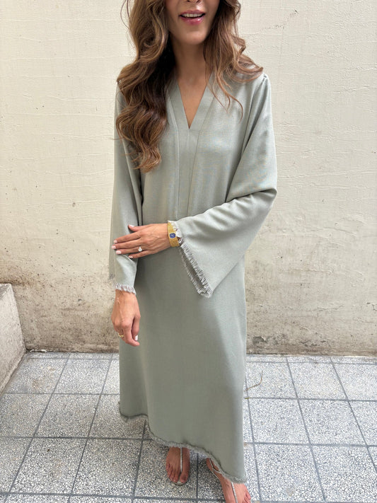 MUTED GREY-GREEN DHAAGA SET | SAK ATELIER