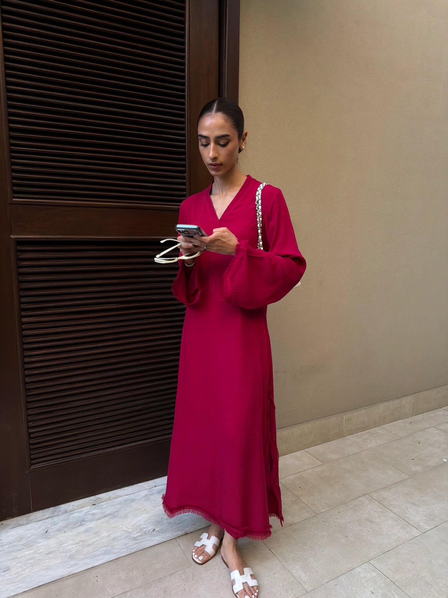 BERRY RED SWISS VOILE SABLE SET | Sak Atelier