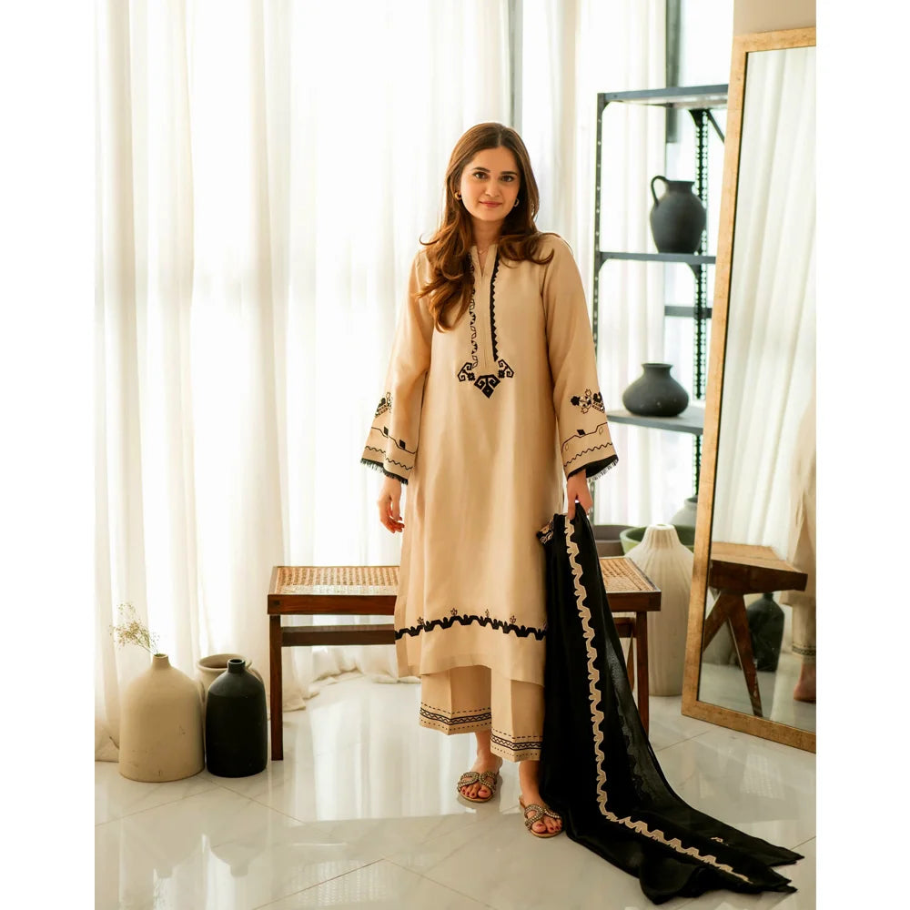 SAND BEIGE FULL SET | NIMRAH HAFSA