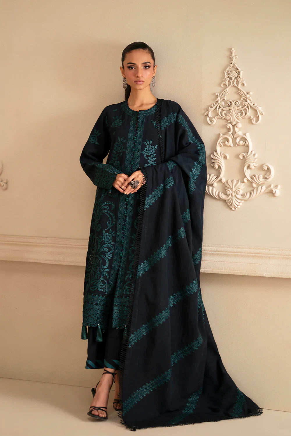 JET BLACK | E0790/203/902 | Unstitched Winter '25 | Ethnc