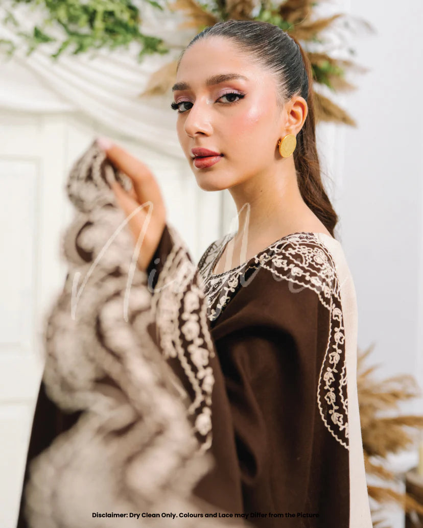 Cocoa Cream Shawl | Pashmina Drop 1 |  Nia Mia