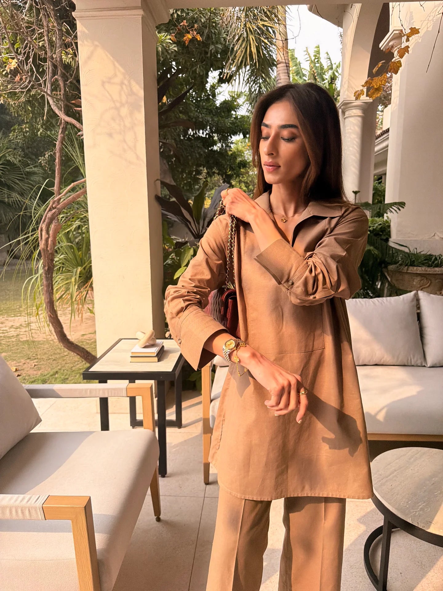 Taupe Linen Willow Set | Sak Atelier