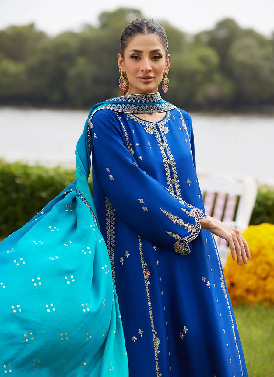 Opal Blue Shirt And Dupatta | Mayna Festive Luxe Pret '25 | FARAH TALIB AZIZ