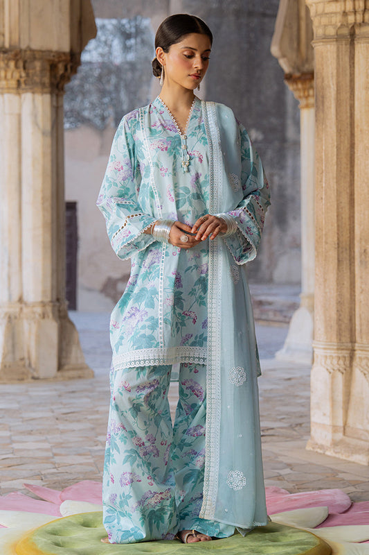 MINT GLAMOUR-3PC PRINTED LAWN SUIT | Cross Stitch