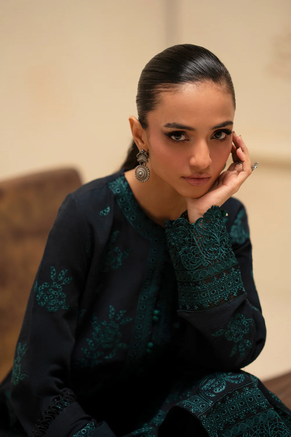 JET BLACK | E0790/203/902 | Unstitched Winter '25 | Ethnc