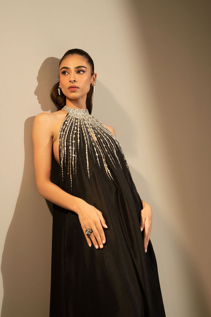 BLACK CRYSTAL EMBELLISHED DRESS | Lulusar