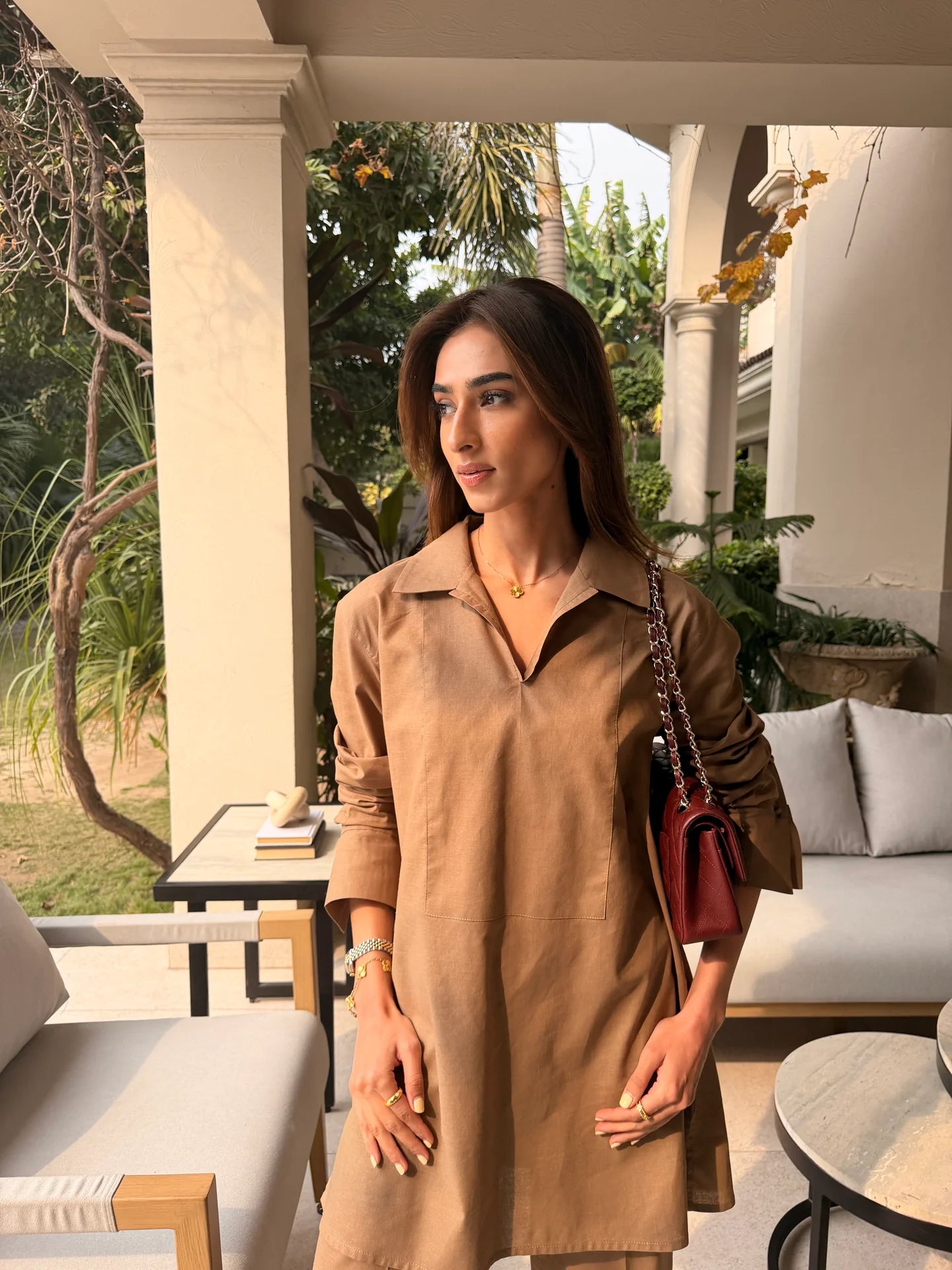 Taupe Linen Willow Set | Sak Atelier