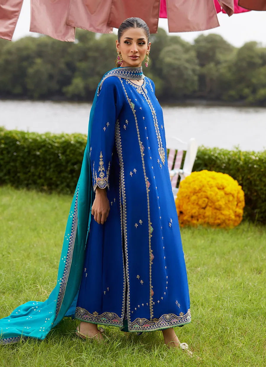 Opal Blue Shirt And Dupatta | Mayna Festive Luxe Pret '25 | FARAH TALIB AZIZ