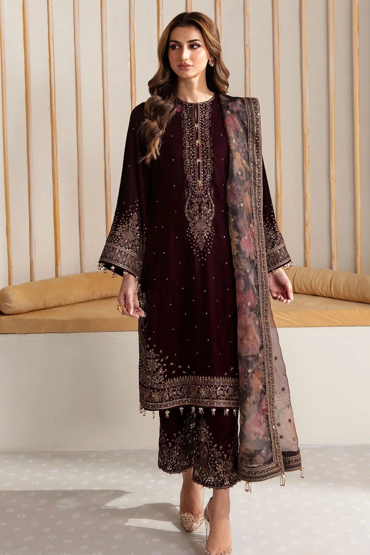 JZ-VF-D2012-1-XS | EMBROIDERED VELVET FORMAL | Jazmin