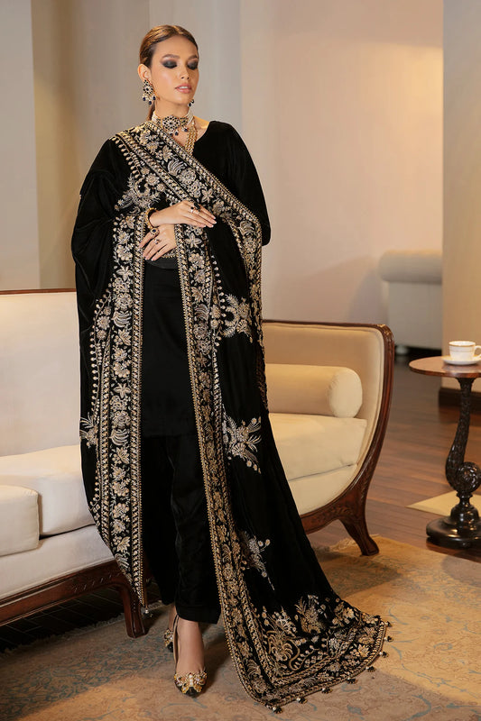 EMBROIDERED VELVET SHAWL VS-24 | Baroque