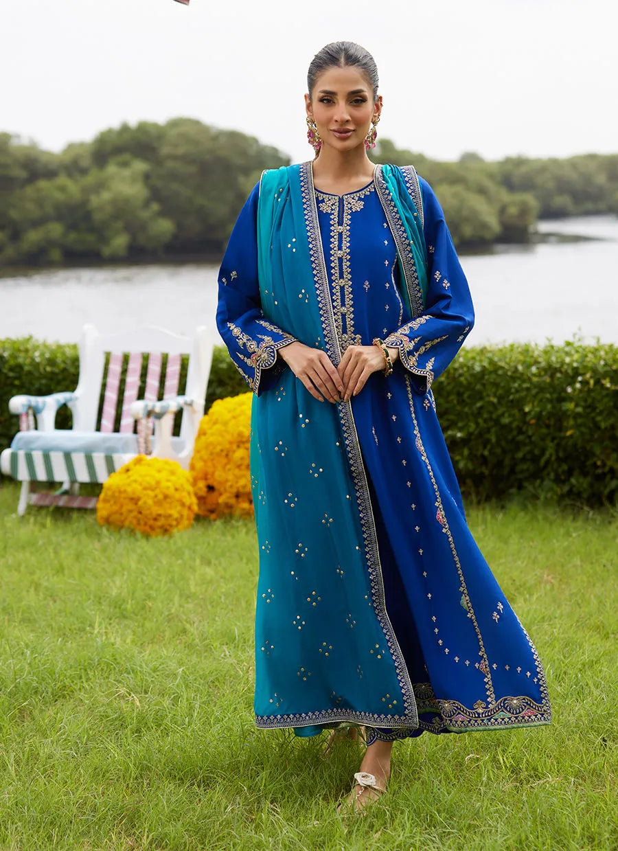 Opal Blue Shirt And Dupatta | Mayna Festive Luxe Pret '25 | FARAH TALIB AZIZ