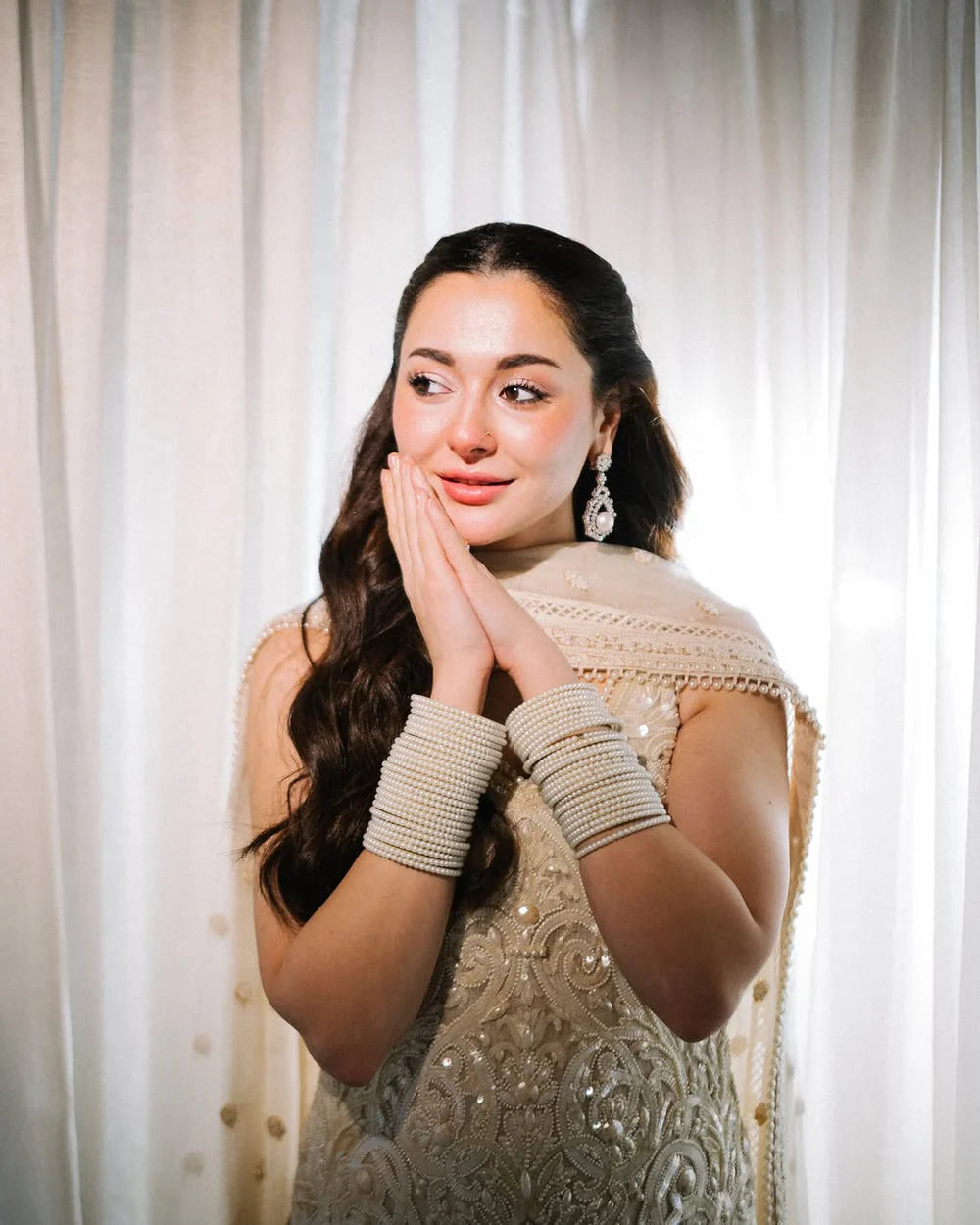 BIAS-CUT EMBROIDERED SLEEVELESS TUNIC WITH SKIRT | Rizwan Beyg