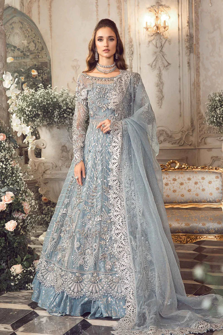 Maria B Unstitched MBROIDERED | Ice Blue BD-2702