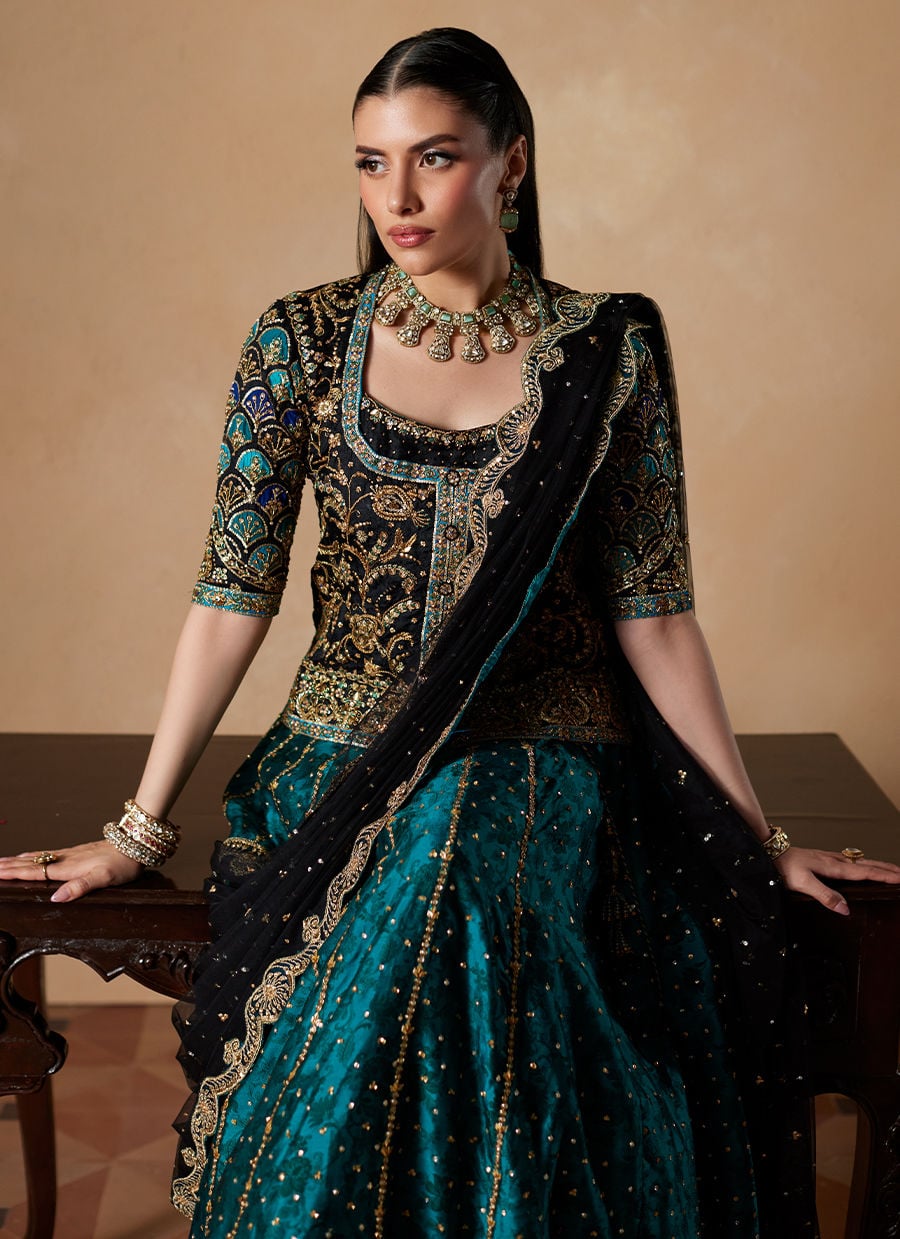 Jorja Short Shirt With Lehenga | Farah Talib Aziz