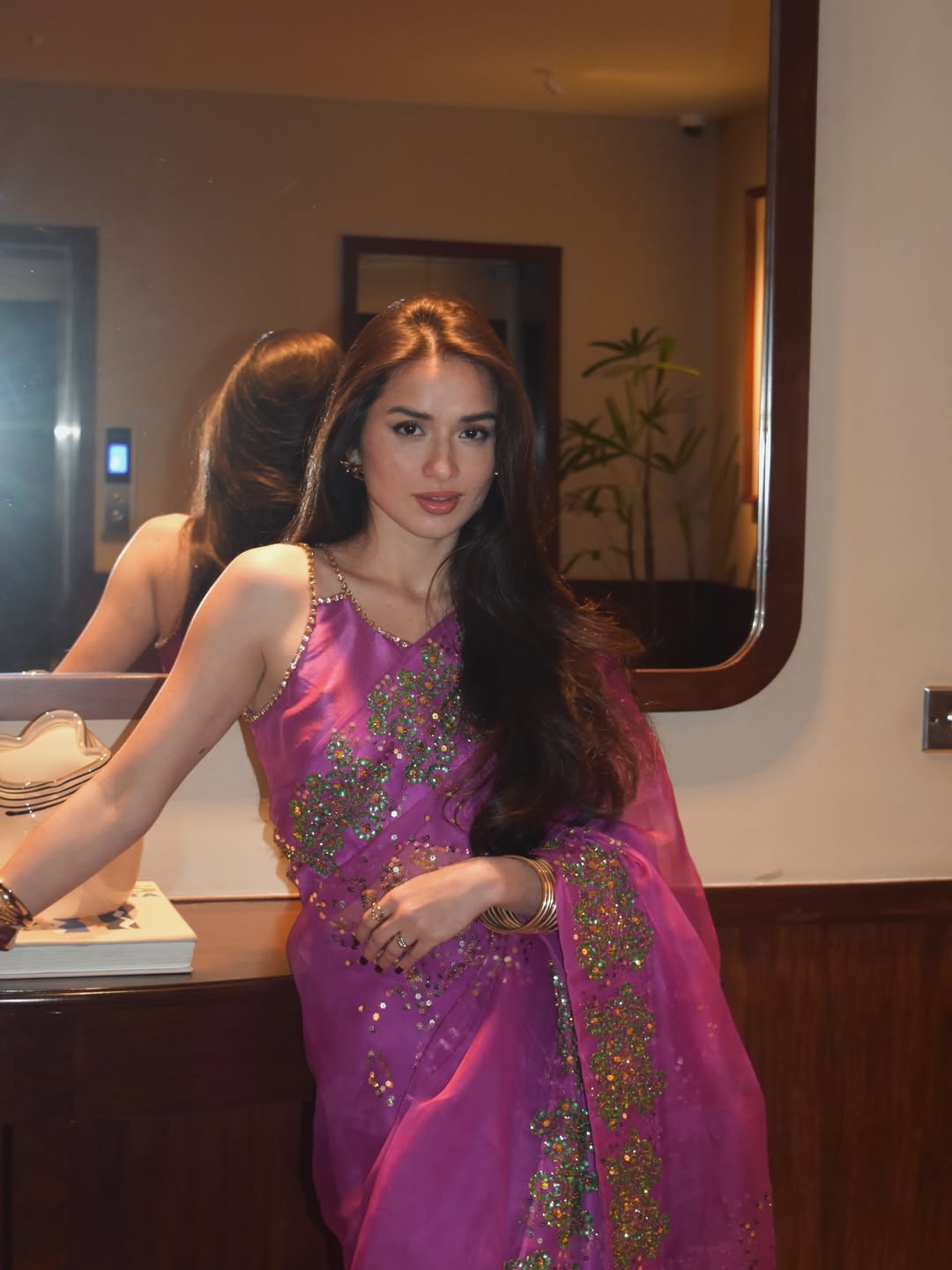 Byzantium Embellished Organza Sari | Muse Luxe