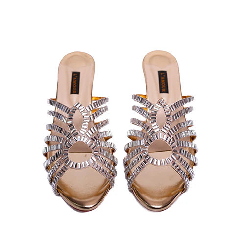 Cristina Gold Kitten | L'AMOUR | FOOTWEAR