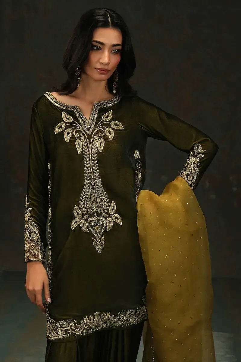 Zeenat Shirt, Pants And Dupatta | VELVET ECLIPSE '25 | FARIDA HASAN