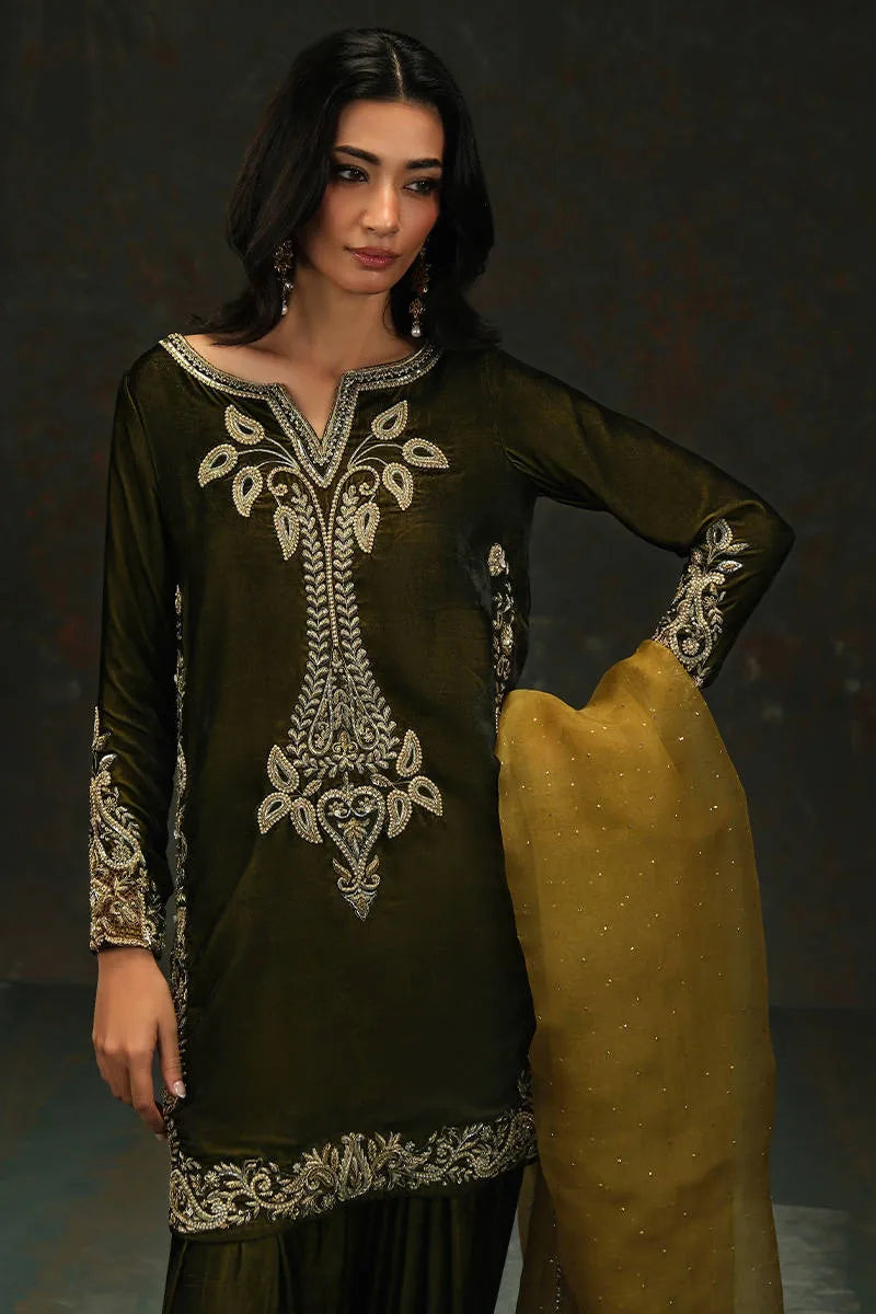 Zeenat Shirt, Pants And Dupatta | VELVET ECLIPSE '25 | FARIDA HASAN