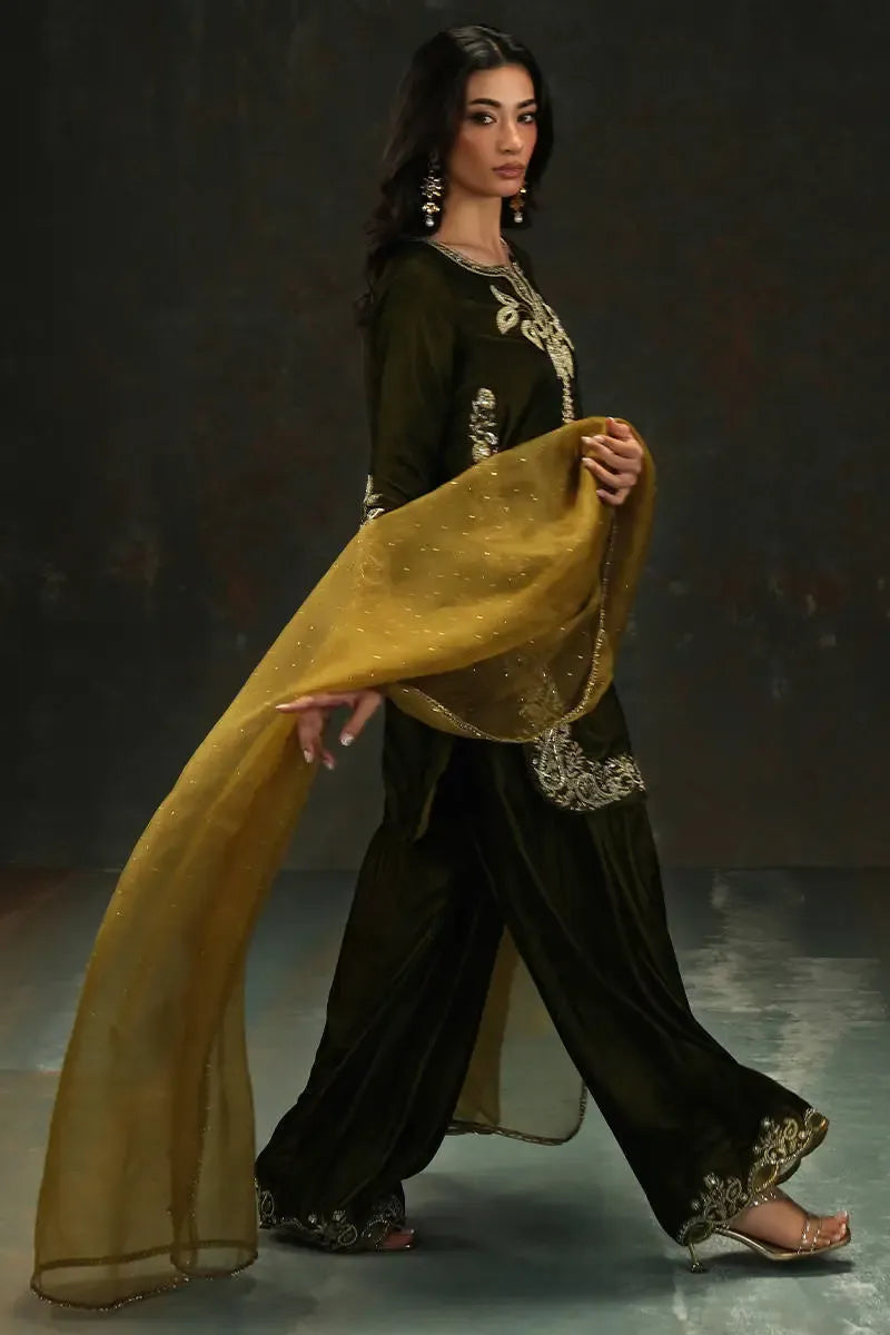 Zeenat Shirt, Pants And Dupatta | VELVET ECLIPSE '25 | FARIDA HASAN