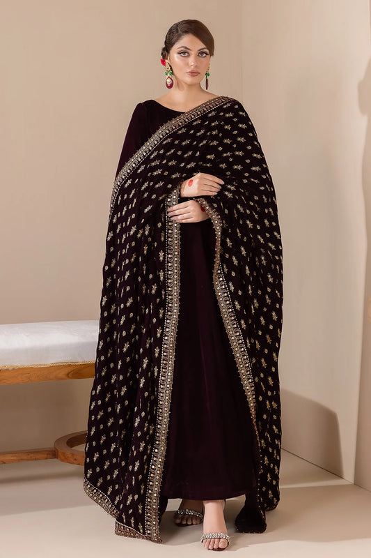 EMBROIDERED VELVET SHAWL VS-42 | Baroque