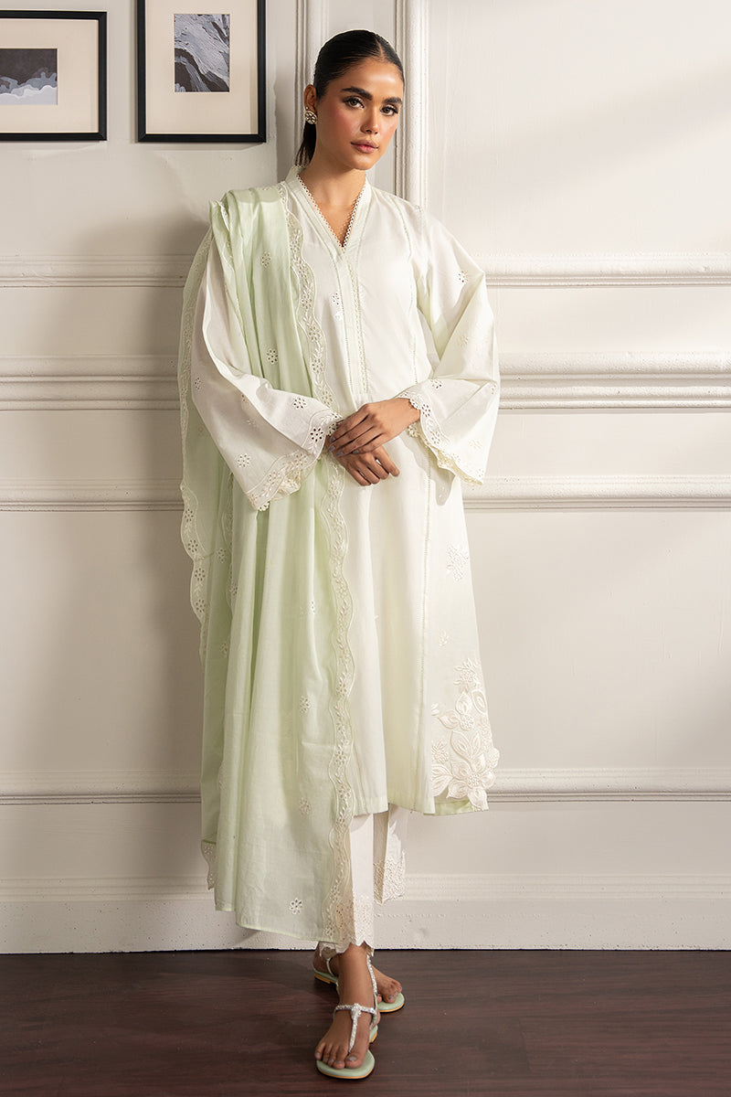 MYSTIC MINT-2 PC (SHIRT & DUPATTA) | Cross Stitch RTW