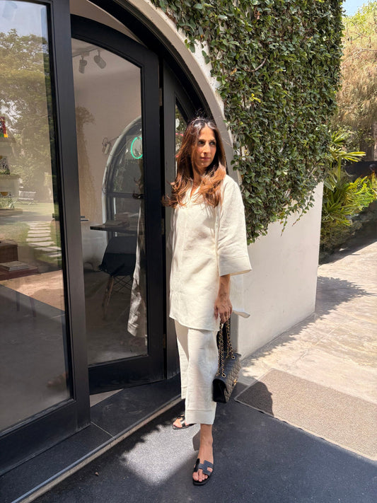 WHITE LINEN TOBY SET | Sak Atelier