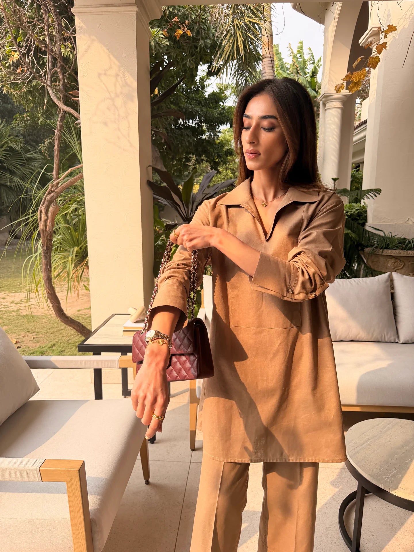 Taupe Linen Willow Set | Sak Atelier