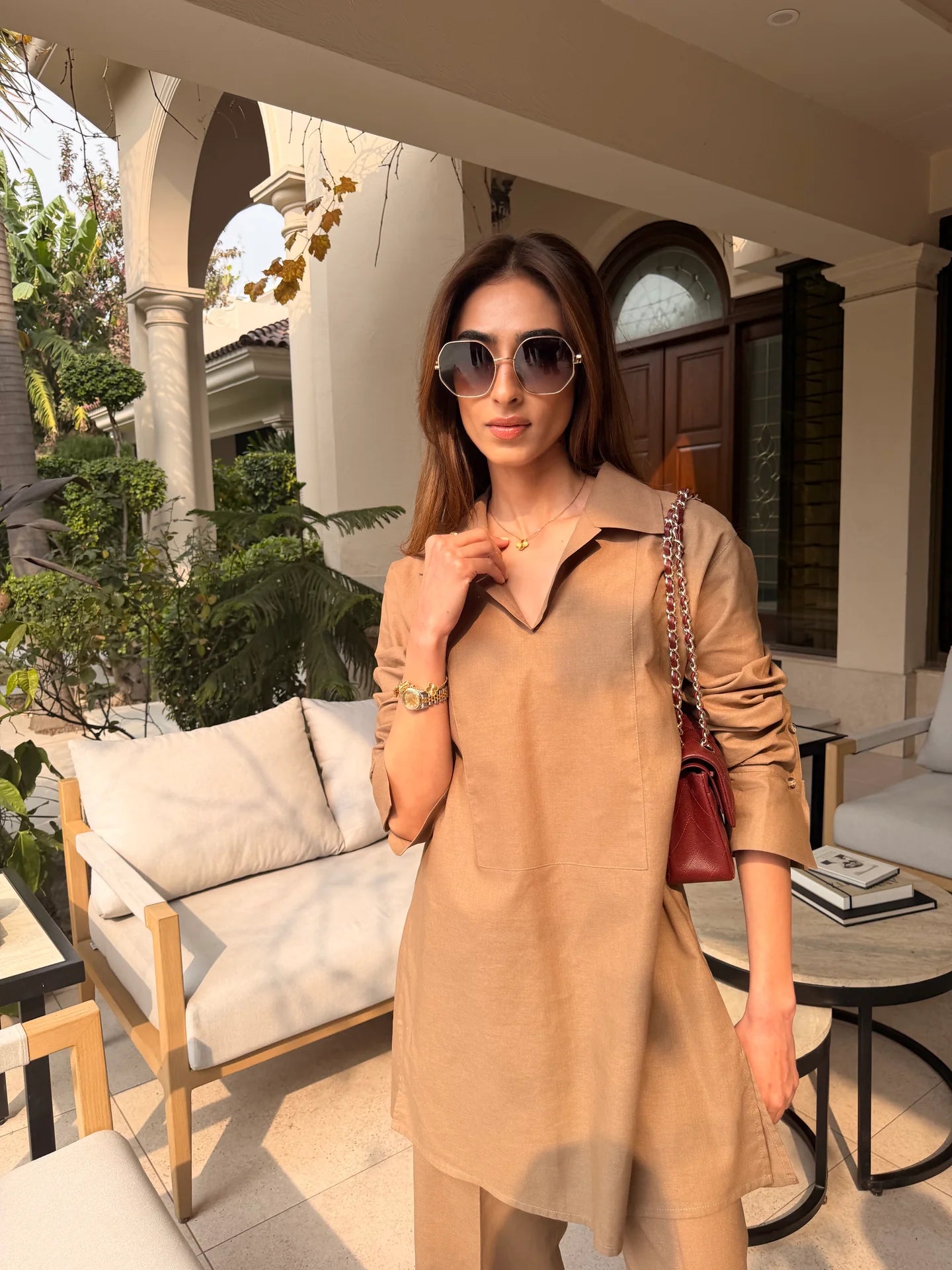 Taupe Linen Willow Set | Sak Atelier