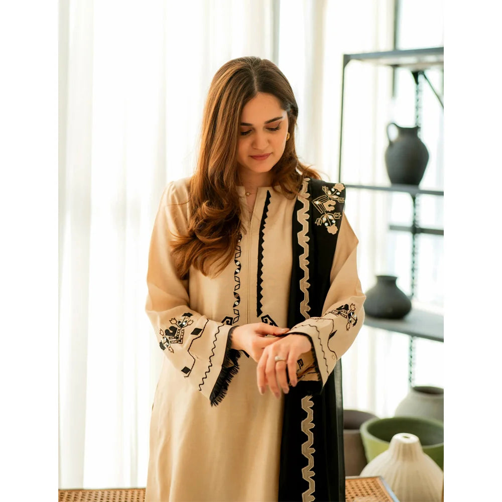 SAND BEIGE FULL SET | NIMRAH HAFSA