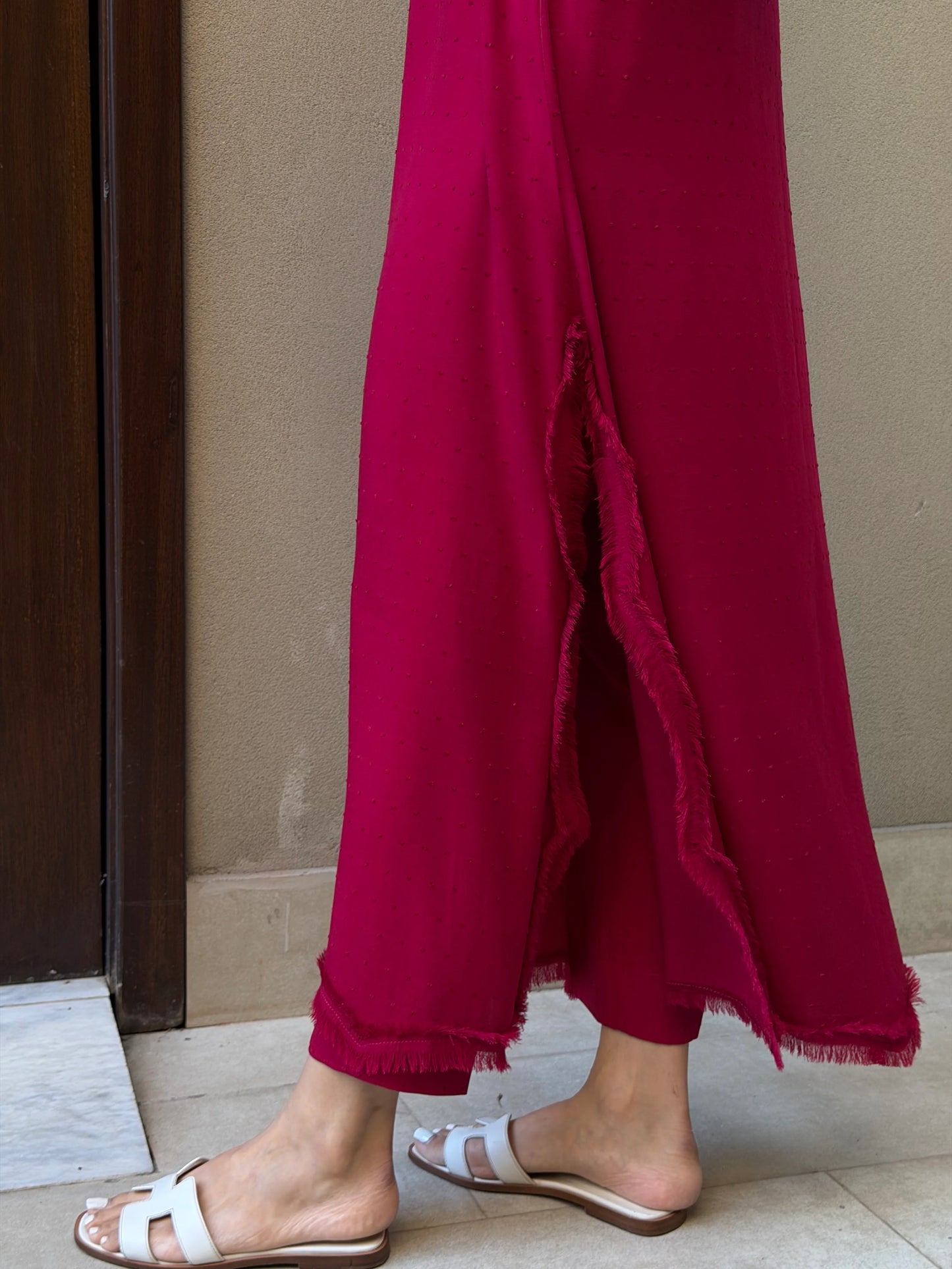 BERRY RED SWISS VOILE SABLE SET | Sak Atelier