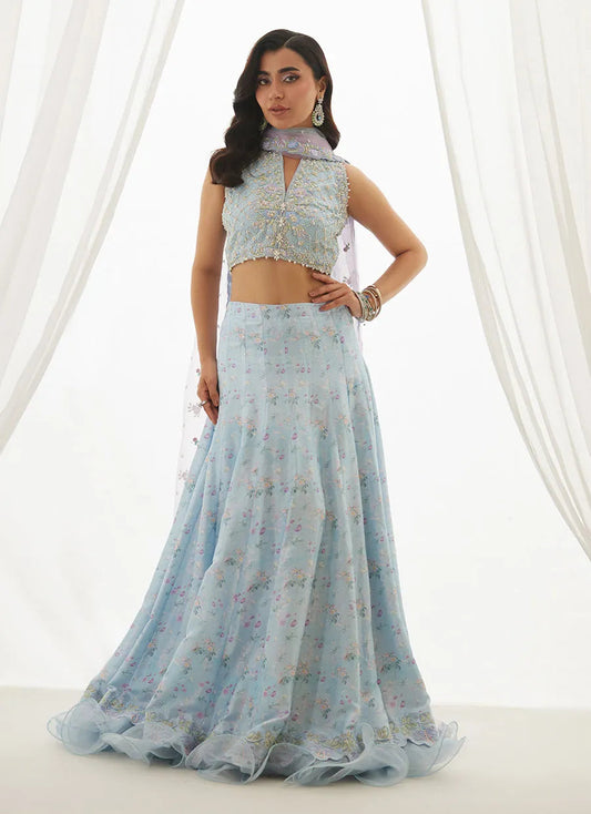 Zyla Sky Blue Choli, Lehenga And Dupatta | LUXE PRET' 25 | FARAH TALIB AZIZ
